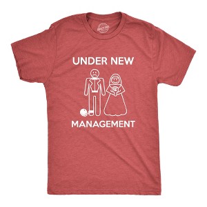 Mens Under New Management Funny Wedding Bachelor Party Novelty Tee for Guys - Crazy Dog Men's T Shirt Gift for Wedding - 1 of 4