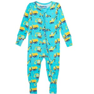 RuffleButts Gender Inclusive Viscose from Bamboo Baby Convertible One Piece Pajama - 1 of 4