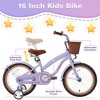 RISOKEYS 16 inch Kids Retro Cruiser Bike with Basket ,Kids Bike with Removable Training Wheels for 4-7 Years Old Kids Beginner Level Riders, - 4 of 4