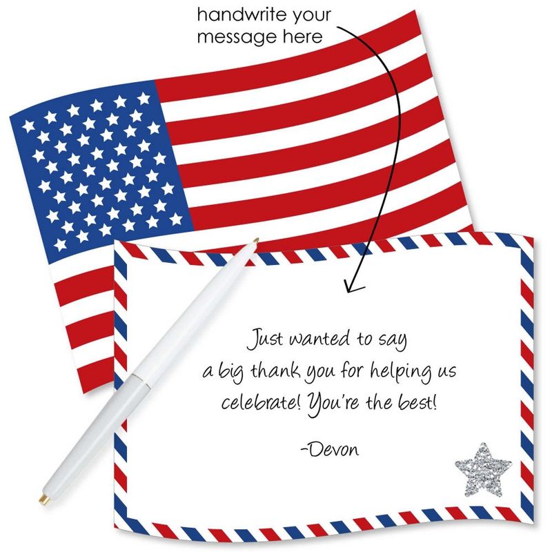 Big Dot of Happiness 4th of July - Shaped Thank You Cards - Independence Day Thank You Note Cards with Envelopes - Set of 12, 2 of 7