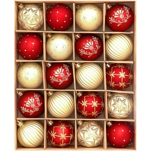 20 PCS Christmas Balls Ornaments,2.36-Inch Hanging Balls,Shatterproof Plastic Decorative Hanging Ornaments - 1 of 4