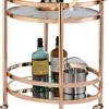 Royal Hampton Oval Metal Serving Cart, Clear Glass & Copper - 2 of 4