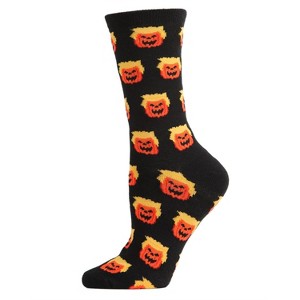 Memoi Number 45 Halloween Crew Socks Black 9-11 - 1 of 4