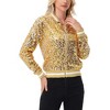 Anna-Kaci Women's Sequin Bomber Jacket with Ribbed Trim and Front Zipper Closure - 2 of 4