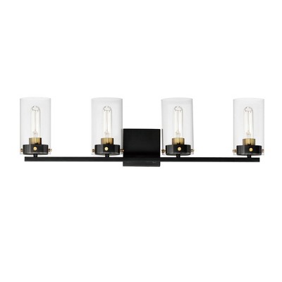Maxim Lighting Pinn 4 - Light Vanity in  Black/Satin Brass