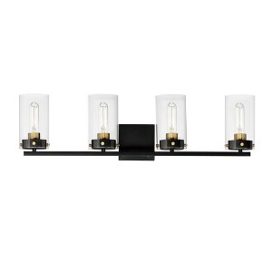 Maxim Lighting Pinn 4 - Light Vanity in  Black/Satin Brass - 1 of 4