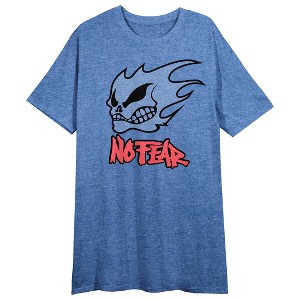 No Fear Women's Blue Heather Short-Sleeve Sleep Shirt - 1 of 2