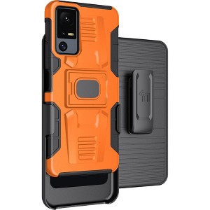 Nakedcellphone Combo for Jitterbug Smart 4 / TCL 40XL - Rugged Phone Case with Stand and Belt Clip Holster - 1 of 4