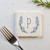 Personalization Mall Farmhouse Floral Personalized Letter Tumbled Stone Coaster Set - 4 of 4