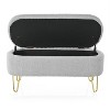 Modern Upholstered Oval Ottoman Fabric Storage Ottoman Bench Traditional for living room-Christopher Knight Home - 2 of 4
