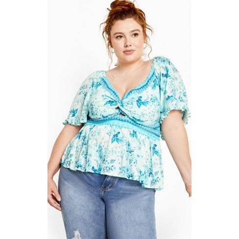 Women's Plus Size Pretty Thing Top - seafoam | CITY CHIC - image 1 of 4