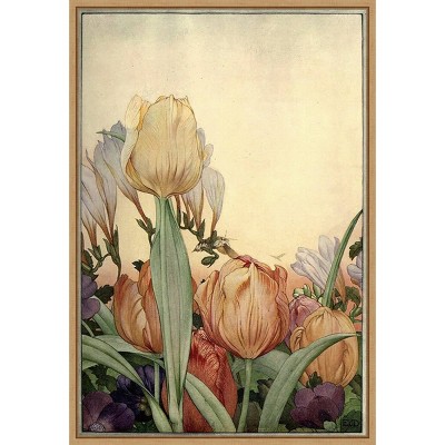 16" x 23" Garden Fantasy I Tulip Framed Canvas Wall Art - Amanti Art