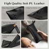 Fmeida Pencil Case Black Pencil Bag PU Leather Pen Case Small Zipper Pouch for Pencils, Pens, Markers, Makeups, Change, Coins - 3 of 4