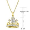 EVERLY JEWELRY | Two-Tone Silver 1/4ct TGW Created White Sapphire Crown Pendant with Chain - 18 in - 3 of 4