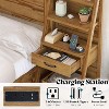 AMERLIFE Bed with Wide Headboard, 4-Tier Bookshelves, Charging Station & 2 Drawers - 4 of 4