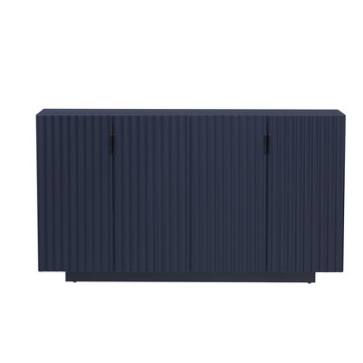 Hostack Sideboard Buffet Cabinet with Ample Storage Space, 4 Fluted Doors and Adjustable Shelves for Dining&Living Room, Antique Navy