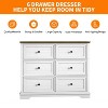 Cabinet Dresser Chest With 6 Drawers, Chest Of Drawers, Bedroom Dresser White - 2 of 4