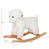 Mshliw Plush Lamb Rocking Horse Sheep Ride-On Toy with Wooden Base, Soft Seat, for Toddlers 18 Months and Up, Pink Animal Rocker, Halloween gift - 4 of 4