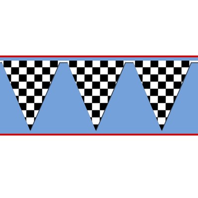 Black/White Checkered Pennant Banner