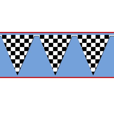 Black/White Checkered Pennant Banner