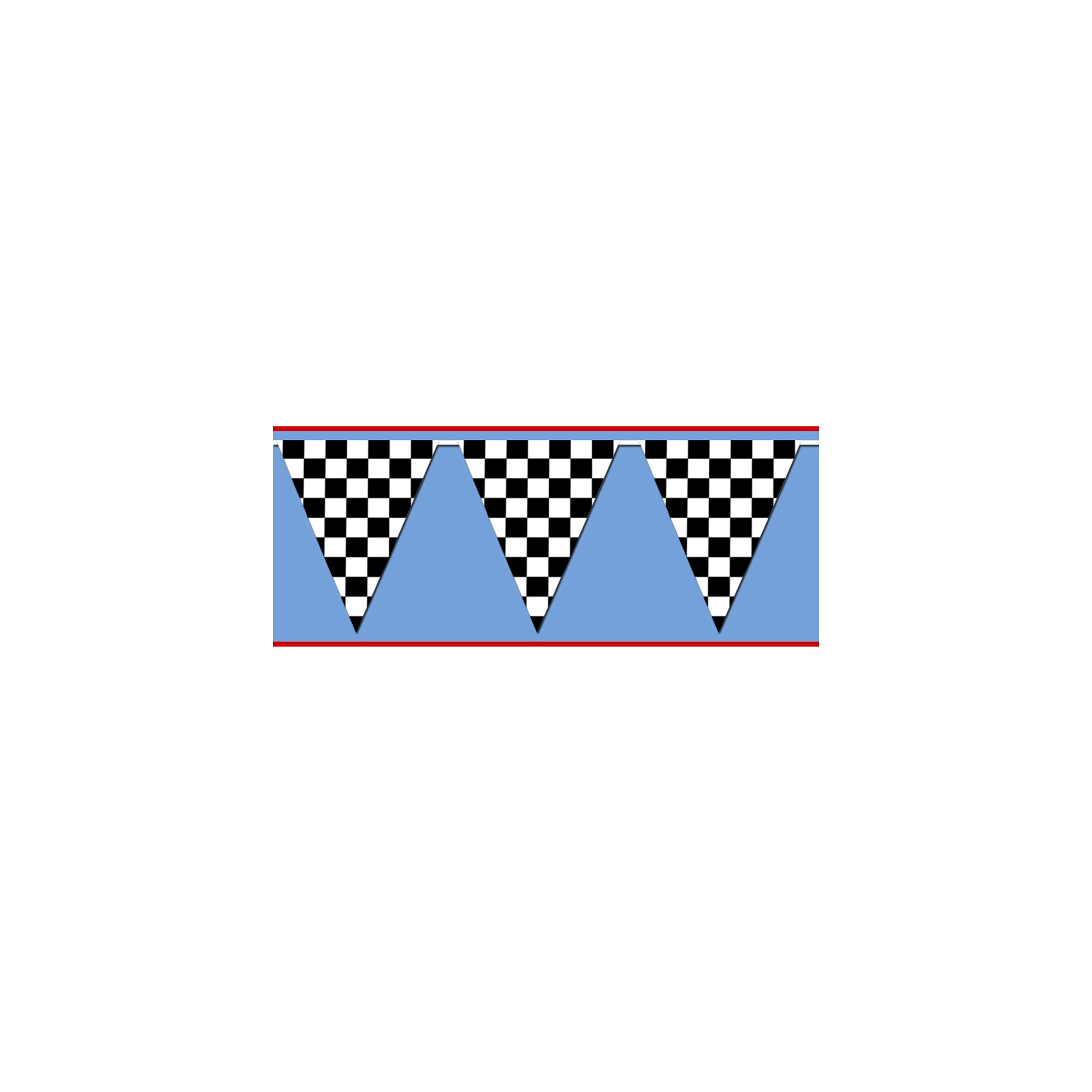 Black/White Checkered Pennant Banner
