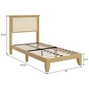 Rattan Bed Frame, Bohemian Rattan Bed Frame Twin with Natural Headboard, LED Lights, No Box Spring Needed - 2 of 4