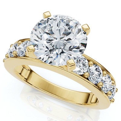 Pompeii3 Certified 2.90Ct Round Diamond Engagement Ring 14k Gold or Platinum Lab Created