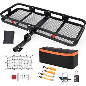 Hitch Mount Cargo Carrier Basket,60"x24"x6" 500 Lb Capacity Includes Net and Straps Fits 2-Inch Receiver Ideal for Cars and SUVs - 1 of 4
