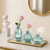 VECELO 3-Piece Glass Vase Set, Nordic Style Vases, Glass Decorative Flower Vases, Tabletop Centerpiece, Clear/Green - 4 of 4