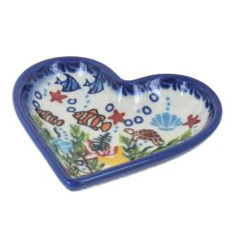 Blue Rose Polish Pottery 392 Vena Heart Dish