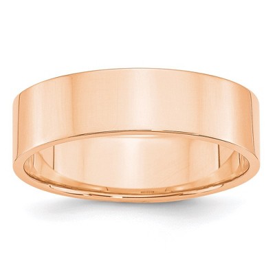 Black Bow Jewelry 6mm 10K Rose, White, or Yellow Gold Lightweight Flat Standard Fit Band