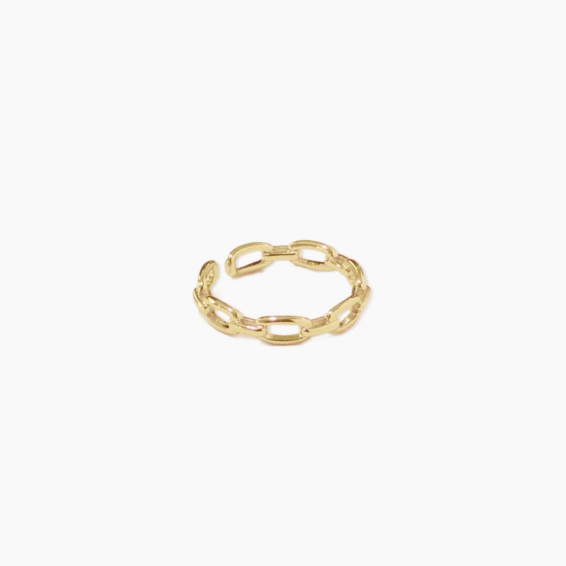 sanctuaire Dainty Link Chain Ring Gold, 1 of 4