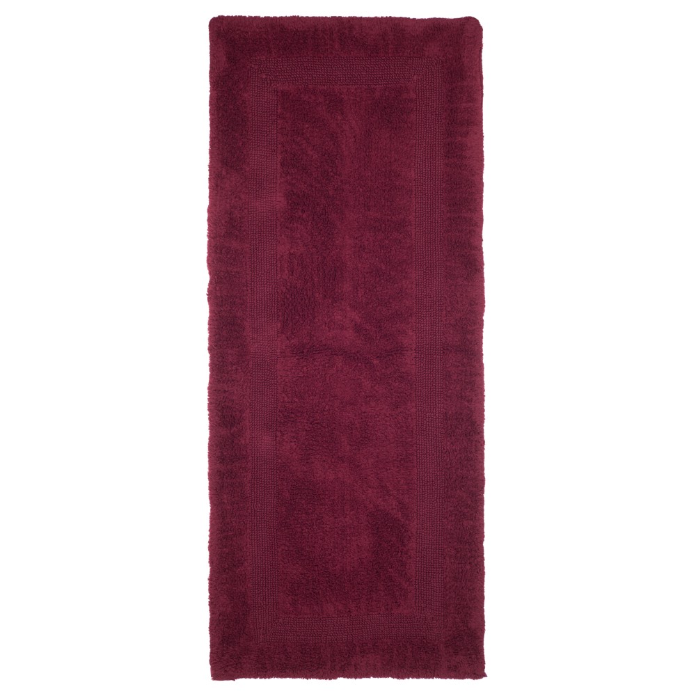 Photos - Bath Mat Solid Reversible Long Bath Rug Burgundy - Yorkshire Home