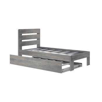 Max & Lily Farmhouse Twin Bed with Plank Headboard and Trundle