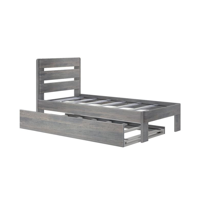Max & Lily Farmhouse Twin Bed with Plank Headboard and Trundle, 2 of 7