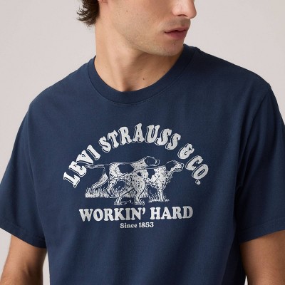 Мужские футболки Levi's Men's Levi's® Relaxed Fit Short Sleeve By Your Side Dog T-Shirt - Navy Blue XL — фото 4