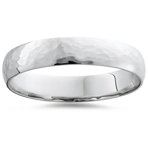 10k White Gold Flat 6mm Flat Comfort Polished Wedding Band Ring