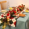 Pre-Lit 6 Feet Christmas Garland With 20 Lights, Lighted Battery Operated Xmas Garland with Faux Flower Balls Pine Cones Bow Gold Branches - 3 of 4