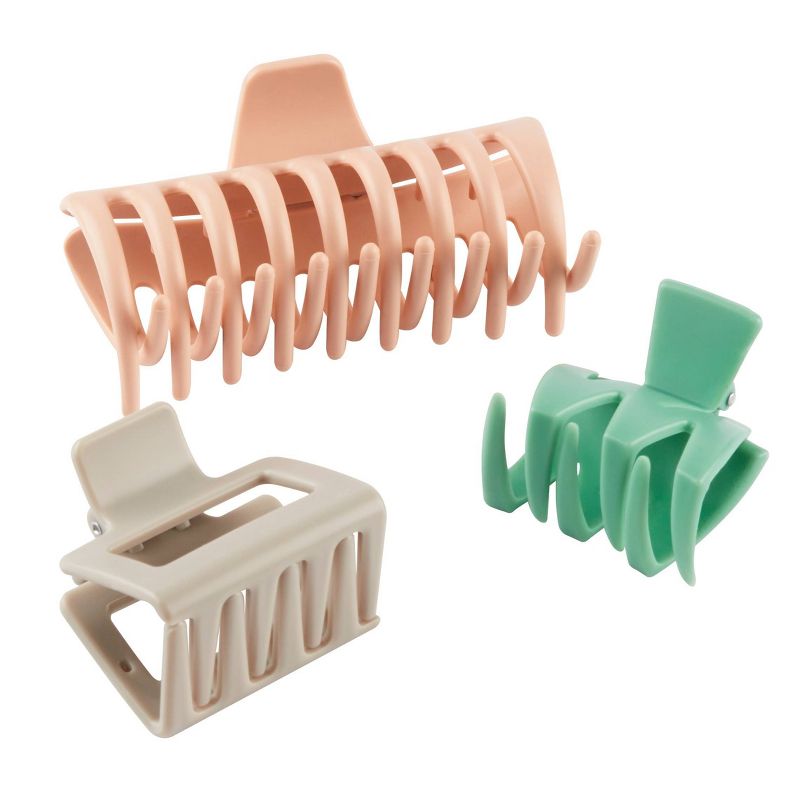sc&#252;nci Assorted Styles Claw Clips - Matte Peach/Cream/Mint - All Hair - 3pcs, 5 of 6