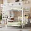 Full Over Twin Metal Bunk Bed with Desk and Bookshelves - 3 of 4