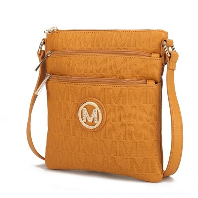 MKF Collection Lennit Embossed M Signature Crossbody Shoulder Bag by Mia K
