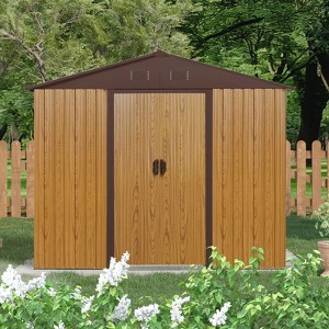 NicBex 10*8ft Outdoor Storage Shed Weatherproof Garden Shed with Sliding Door and Apex Roof for Garden, Lawn - 1 of 4
