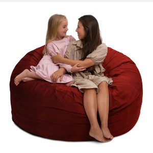 Ultimate Sack 5ft Bean Bag Chair, Oversized Comfortable Indoor Floor Lounger, Giant Foam-Filled Furniture for Relaxing, Burgundy Suede - 1 of 4