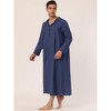 Lars Amadeus Men's Button Closure Side Split Hooded Sleeping Nightgown - 3 of 4