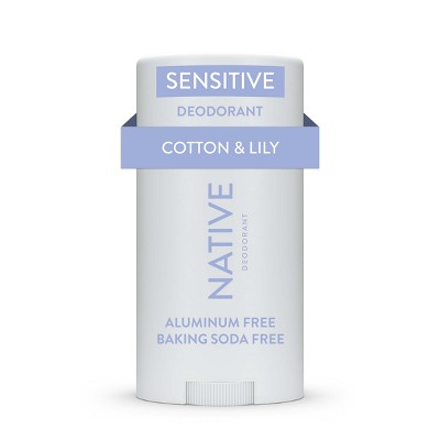 Native Sensitive Deodorant for Women & Men - Cotton & Lily - No Baking Soda - 2.65oz