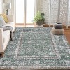 Acekool Washable Area Rug, Boho Vintage Floral Print, Non Slip Low Pile Thin Indoor Carpet for Living Room Bedroom Dining - 3 of 4
