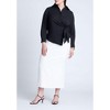 ELOQUII Women's Plus Size Hip Tie Collared Shirt - 4 of 4