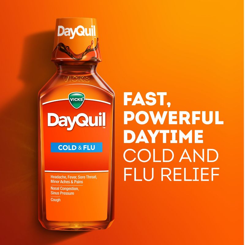 Vicks DayQuil Cold &#38; Flu Medicine Liquid - 12 fl oz, 4 of 11