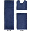 Edge Bath Rug 100% Premium Cotton Ultra-Soft Water Absorbent Tufted Solid Reversible 3 Piece Bathroom Rug Set for Machine Washable Bathmat - 2 of 4