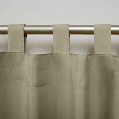 Taupe Polyester Light-Filtering Tab Top Curtain Panels, 54" x 63"